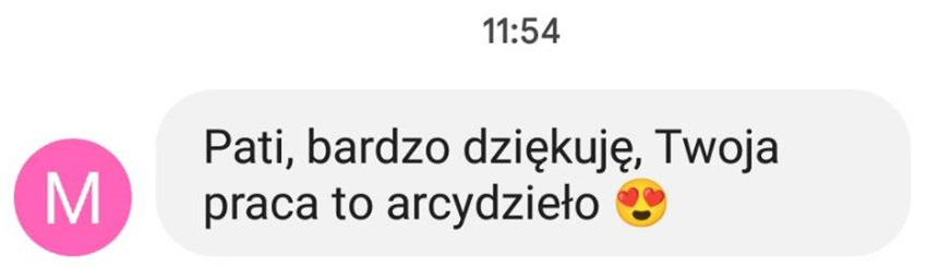Pati, bardzo dziękuję, Twoja praca to arcydzieło 😍